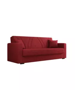 Divano letto 'ibiza' 3 posti tessuto rosso, 214x89x81 cm