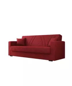 Divano letto bellahome 'ibiza' 3 posti tessuto rosso, 214x89x81 cm