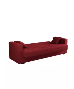 Divano letto "ibiza" 3 posti tessuto rosso, 214x89x81 cm