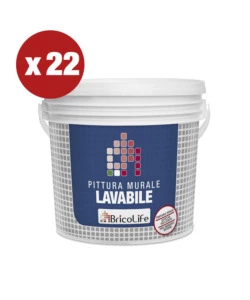 Pittura bianca lavabile bricolife bidone da 10 litri - bancale da 22 pezzi