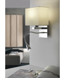 Applique "bed" led in metallo e tessuto, e14