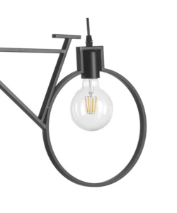 Lampada a sospensione "bike" nero, e27