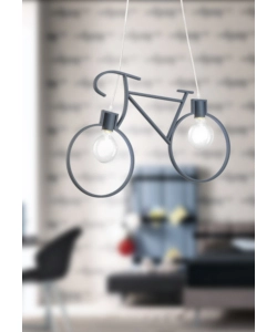 Lampada a sospensione "bike" blu, e27