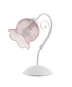 Lampada da tavolo 'mia' in metallo bianco e rosa, e14