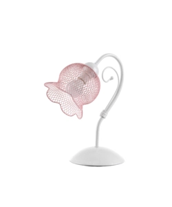 Lampada da tavolo 'mia' in metallo bianco e rosa, e14