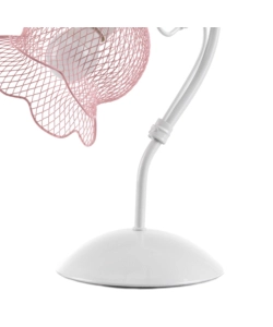 Lampada da tavolo "mia" in metallo bianco e rosa, e14