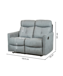 Divano 'mia' 2 posti con recliner manuale grigio antracite, 127x90x101 cm