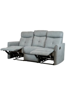 Divano "mia" 3 posti con recliner manuale grigio antracite, 179x90x101 cm