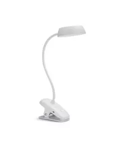 Lampada da tavolo 'donutclip' bianca con attacco usb e aggancio a clip, 4000w 175 lm