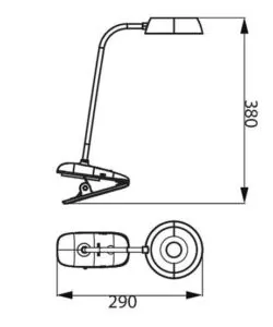 Lampada da tavolo "donutclip" bianca con attacco usb e aggancio a clip, 4000w 175 lm