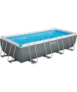 Piscina fuori terra rettangolare bestway "power steel frame" 549x274x122 cm con di pompa, scaletta, copertura e chemconnect - cod. 56466-new