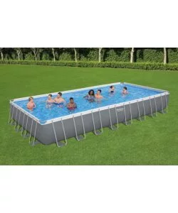 Piscina fuori terra rettangolare bestway "power steel frame" 956x488x132 cm con telo, pompa e scaletta - cod. 56623-new