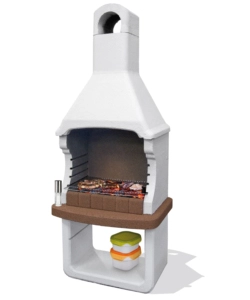 Barbecue a legna o carbonella modello brioni, 88x58x217,3 cm - sarom fuoco