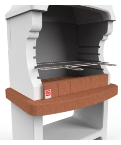 Barbecue a legna o carbonella modello brioni, 88x58x217,3 cm - sarom fuoco