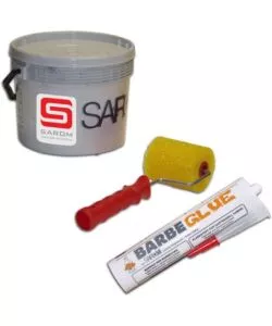 Kit silicone/collante, pittura e rullo per barbecue - sarom fuoco