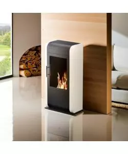 Biocamino da pavimento tecno air system "ruby modello giga" bianco, 3 kw