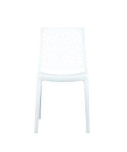 Sedia da interno monoblocco in resina bianco, 44x56x83,5 cm