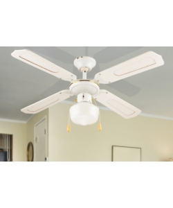 Ventilatore da soffitto con 4 pale e 1 luce bianco, 106 cm 70 w