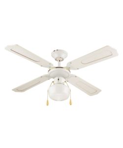 Ventilatore da soffitto con 4 pale e 1 luce bianco, 106 cm 70 w