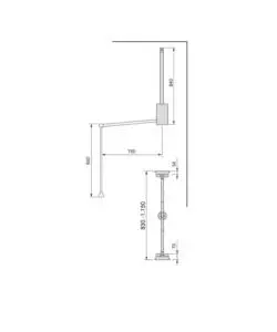 Appendiabiti per armadio acciaio nero, 83-115 cm