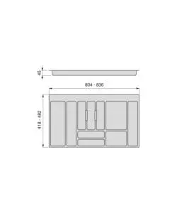 Portaposate per cassetti da cucina, modulo 90 cm