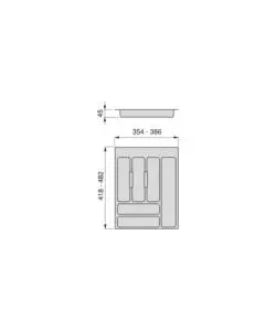 Portaposate per cassetti da cucina, modulo 45 cm