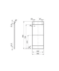 Struttura per scaffale lader in acciaio nero, 83 cm