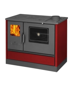 Cucina a legna con forno 7,7 kw bordeaux