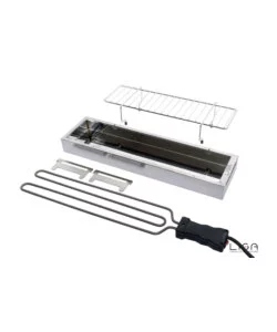 Barbecue elettrico ebbq 1800 w in acciaio inox, 66x14 cm - lisa