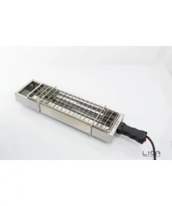 Barbecue elettrico ebbq 1800 w in acciaio inox, 66x14 cm - lisa