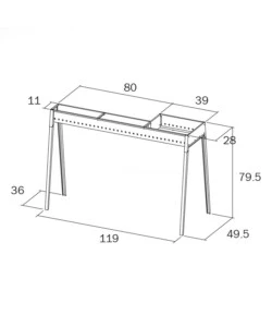 Cuocispiedini torino grill 80+40 con kit paratia incluso, 119x49,5x91 cm - lisa