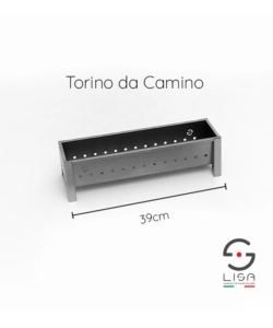 Cuocispiedini torino camino in ferro alluminato, 39x16x13,5 cm - lisa