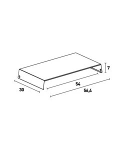 Copri fornelli plan plus in acciaio inox colore panna, 56,4x30x7 cm - lisa