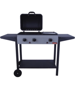 Barbecue a gas america con 2 fuochi e una piastra, 134x48x96 cm - sandrigarden