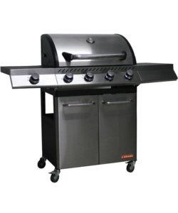 Barbecue a gas brasile 4 fuochi e fornello laterale, 130x54x110 cm - sandrigarden