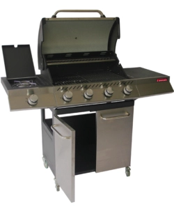 Barbecue a gas brasile 4 fuochi e fornello laterale, 130x54x110 cm - sandrigarden