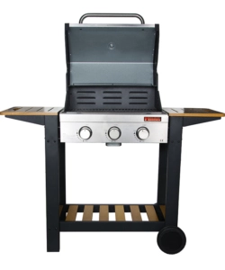 Barbecue a gas oceania 3 fuochi steel/wood, 130x58x115 cm - sandrigarden