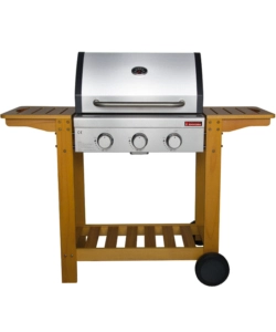 Barbecue a gas australia 3 fuochi wood, 130x58x115 cm - sandrigarden