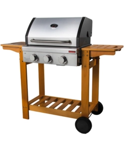 Barbecue a gas australia 3 fuochi wood, 130x58x115 cm - sandrigarden