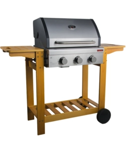 Barbecue a gas australia 3 fuochi wood, 130x58x115 cm - sandrigarden