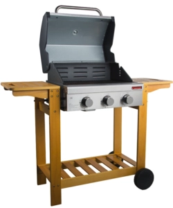 Barbecue a gas australia 3 fuochi wood, 130x58x115 cm - sandrigarden