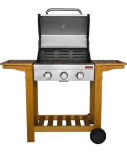 Barbecue a gas australia 3 fuochi wood, 130x58x115 cm - sandrigarden