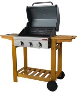 Barbecue a gas australia 3 fuochi wood, 130x58x115 cm - sandrigarden