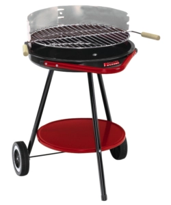 Barbecue a carbonella tondo con ruote, diametro 48 cm - sandrigarden