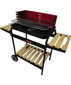 Barbecue a carbonella vigor calipso con ruote, 103x37x89 cm - sandrigarden