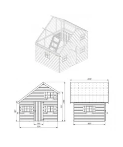 Casetta da giardino per bambini in legno "clarissa" - 223x250x230 cm