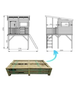 Casetta da giardino per bambini in legno  "angelo"  - 220x174,5x272 cm