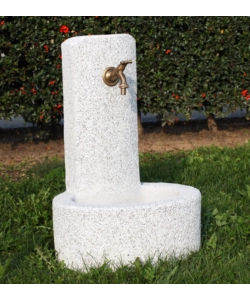 Fontana da giardino vedovella "biella"  sabbiato bianco/nero, 47x37x69 cm - kam