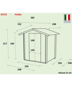 Casetta in legno da giardino alce "hobby", 248x248x217 cm