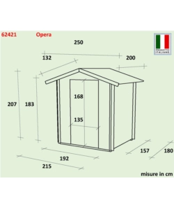 Casetta in legno da giardino alce  "opera", 215x180x207 cm